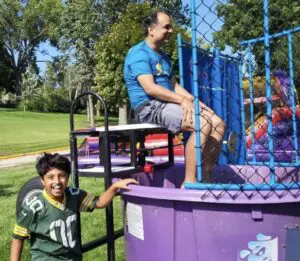 Dr. Kamal Abbi and son at Rock Cancer