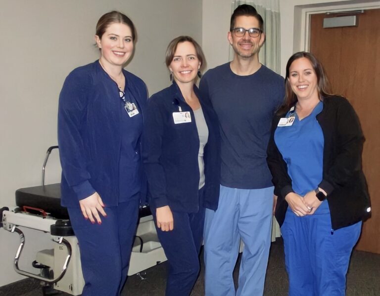 Dr. Michael Guiou with radiation team
