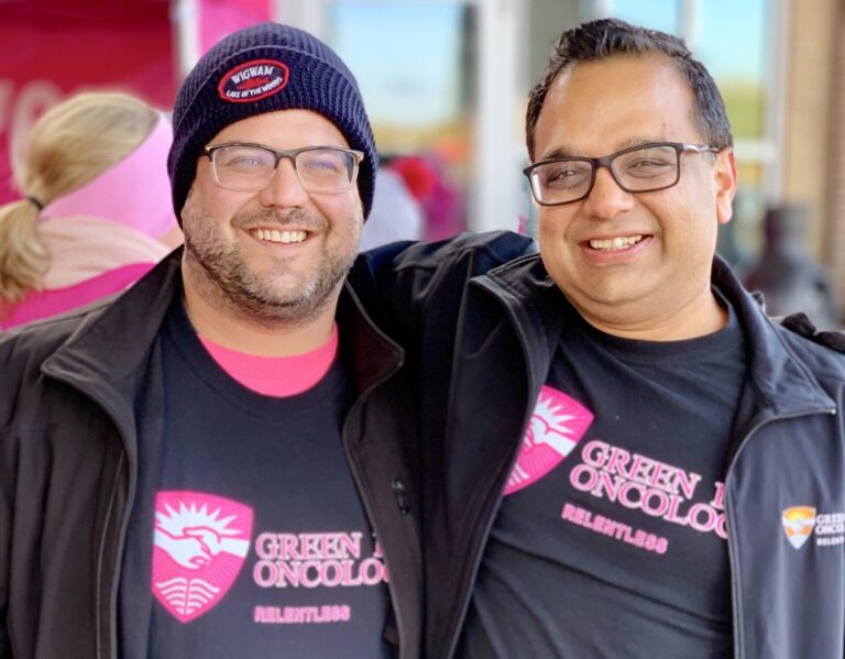 Dr. Brad Heraly with Dr. Kamal Abbi at breast cancer walk