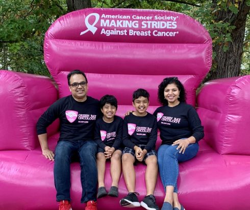 Dr. Kamal Abbi and family at breast cancer walk