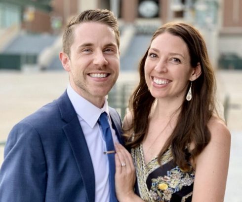 Dr. Alex Coffman and wife at Lambeau