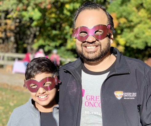 Dr. Kamal Abbi with son at breast cancer walk