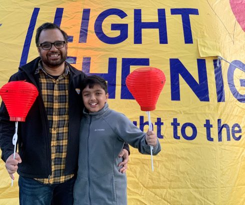 Dr. Kamal Abbi with son at LLS