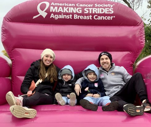 Dr. Alex Coffman and family at breast cancer walk